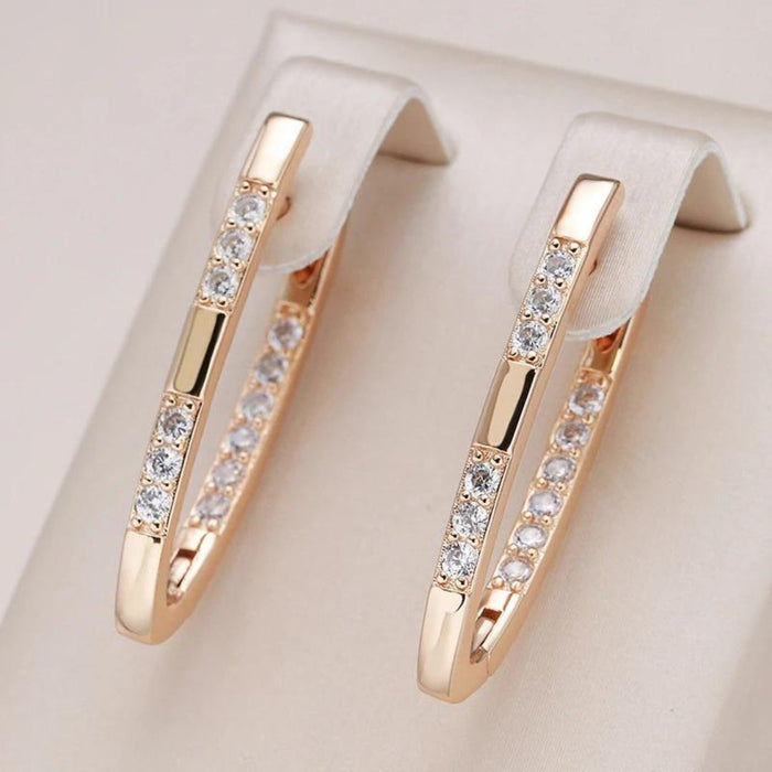 EdithMay™ - Elegant Zirconia Earrings in Gold