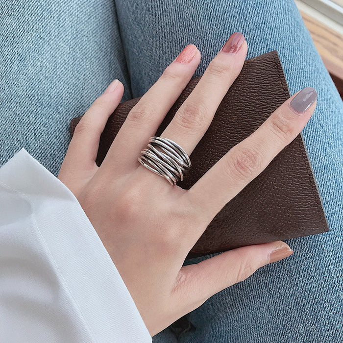 EdithMay™ - Sterling Silver Adjustable Layered Ring