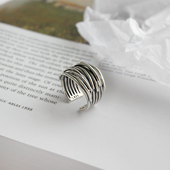 EdithMay™ - Sterling Silver Adjustable Layered Ring