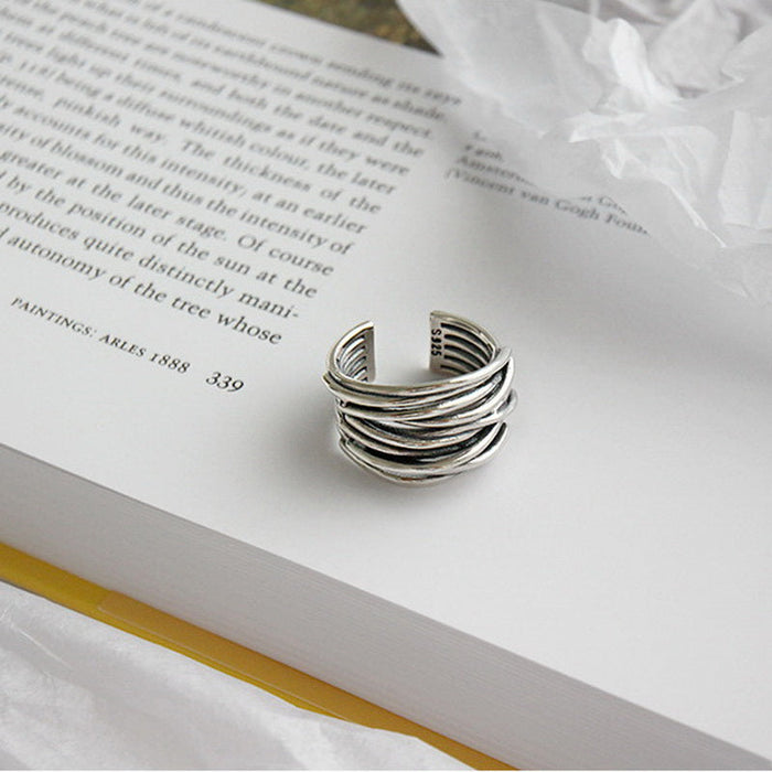 EdithMay™ - Sterling Silver Adjustable Layered Ring