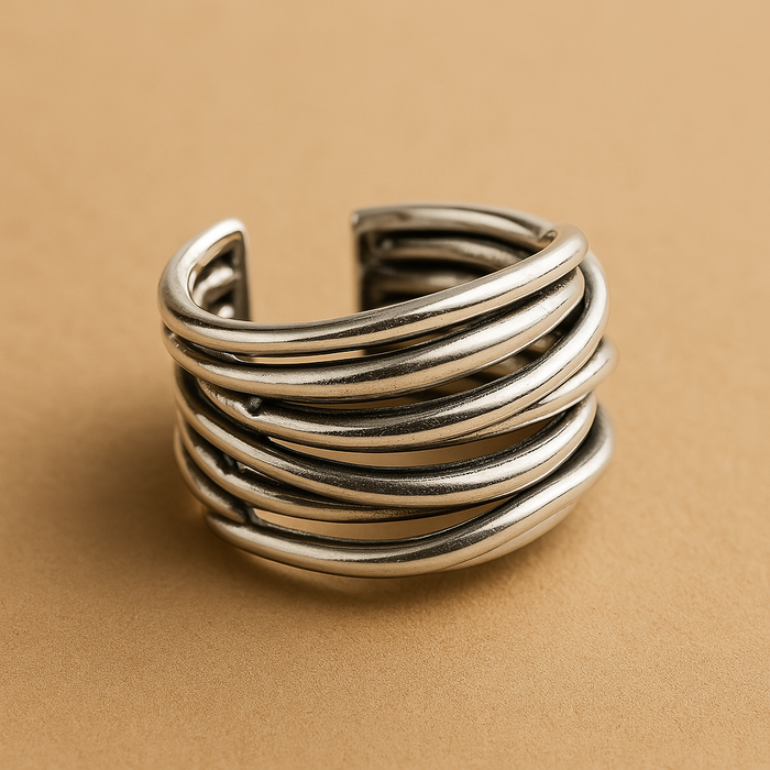 EdithMay™ - Sterling Silver Adjustable Layered Ring