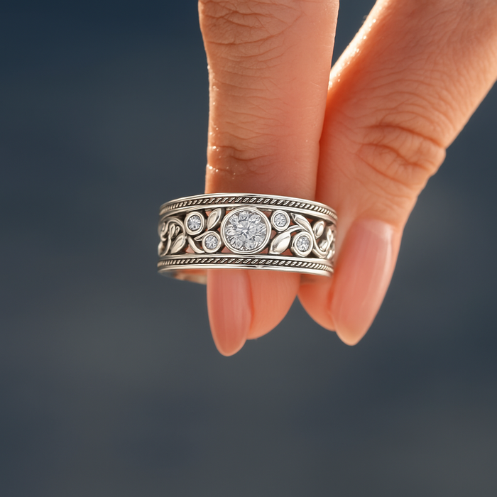 EdithMay™ - Vintage Silver & Zirconia Ring