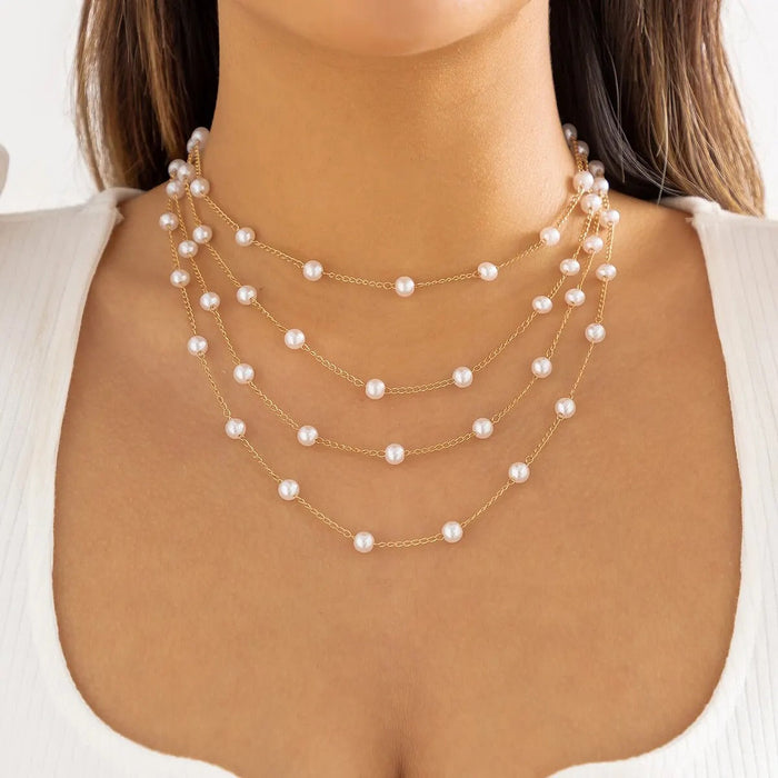 EdithMay™ – Multi-Strand Pearl Grace Necklace