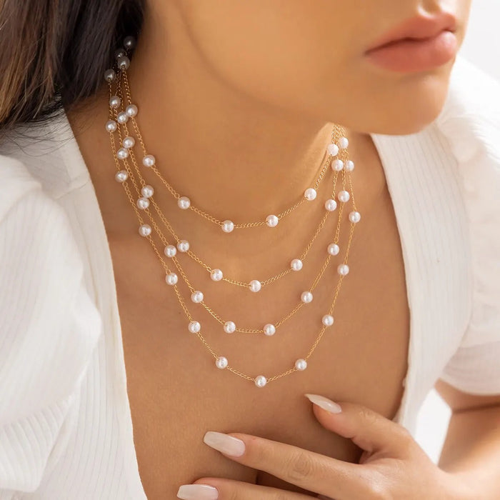 EdithMay™ – Multi-Strand Pearl Grace Necklace