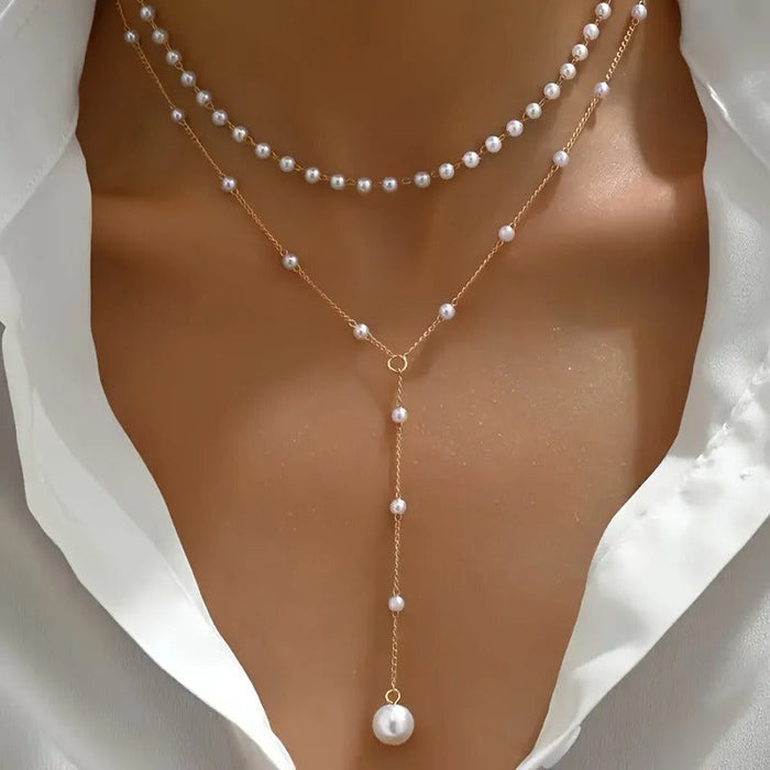 EdithMay™ – Delicate Pearl Drop Necklace